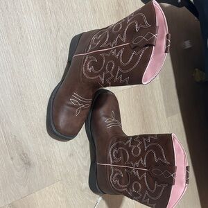 Wonder Nation Brown and Pink Heeled Boots